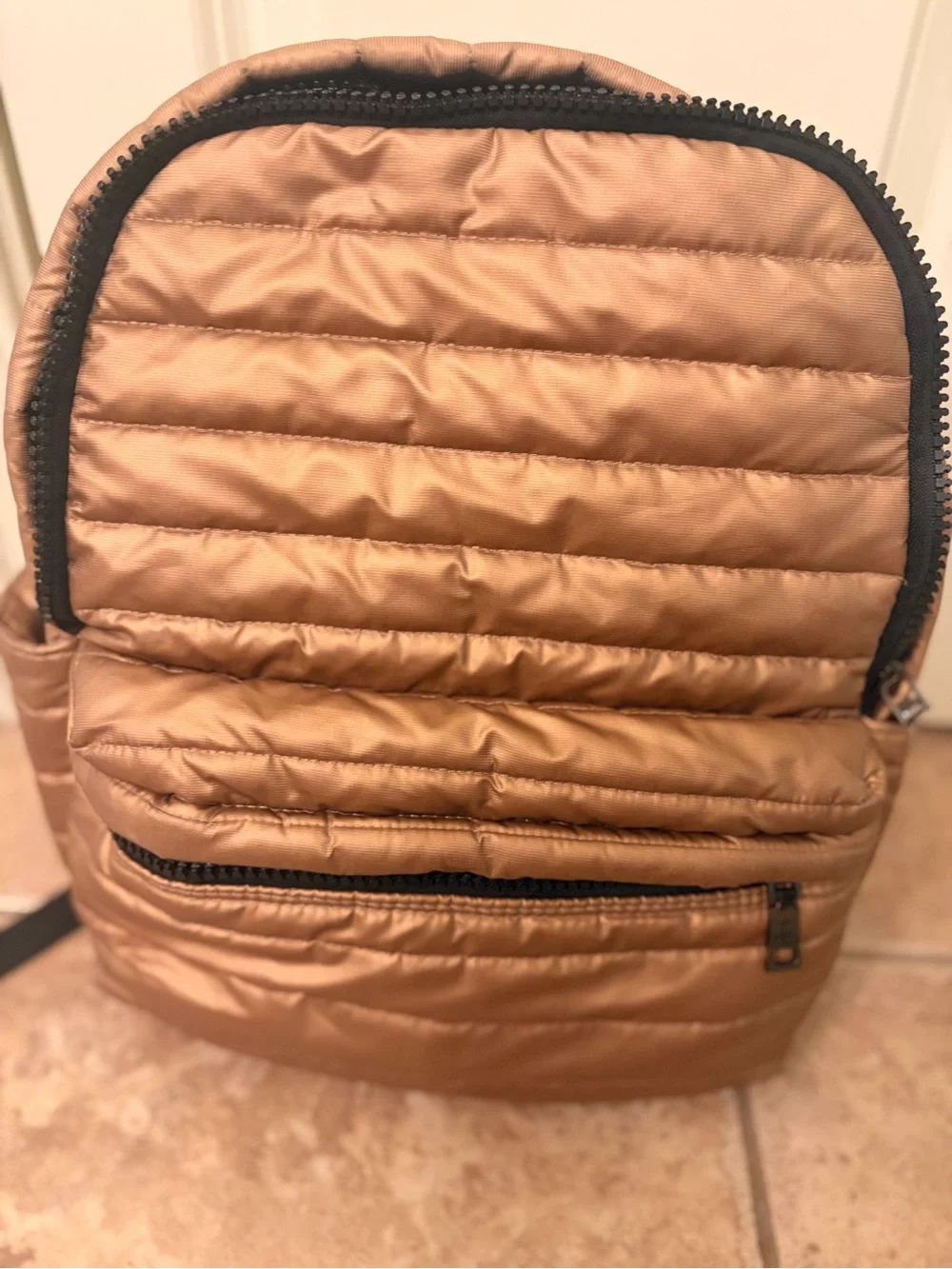 THINK ROYLN Quilted bronze front small Backpack - Bronze Copper